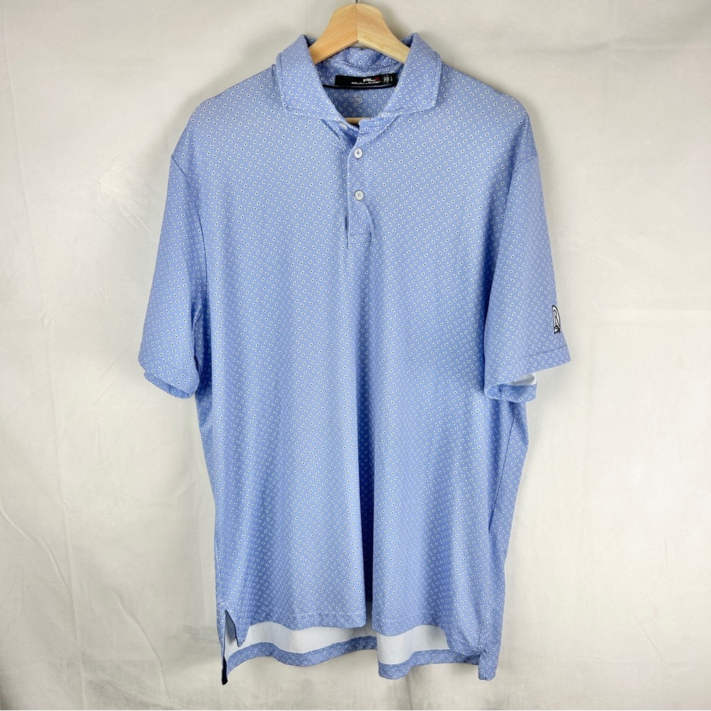 RLX Ralph Lauren Sport Performance‎ Polo Size Large Golf Blue White